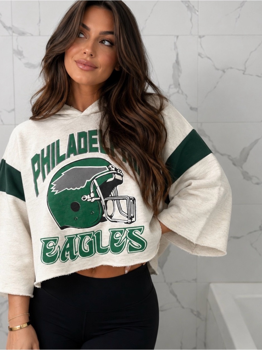 🦅 Vintage Philadelphia Eagles NFL Football Crop Hoodie